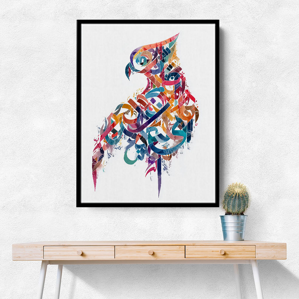 Abstract style Falcon Arabic calligraphy wall art 2 Abstract style Falcon Arabic calligraphy wall art 2