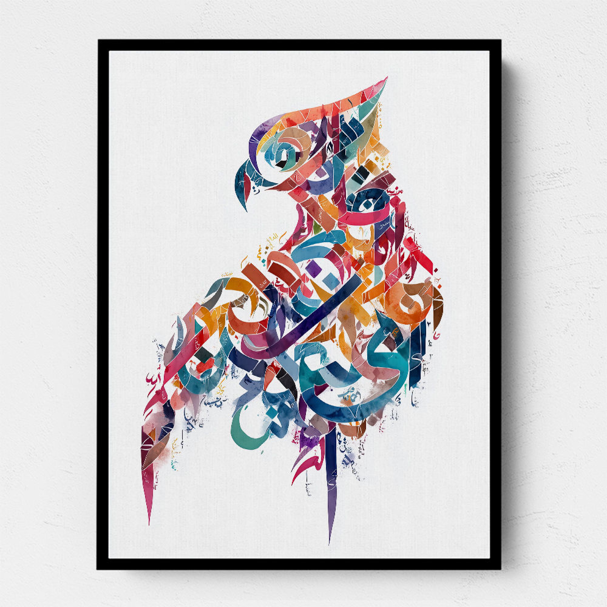 Abstract style Falcon Arabic calligraphy wall art 2