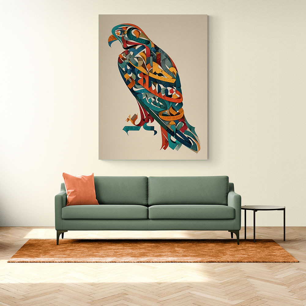 Abstract style Falcon Arabic calligraphy wall art 4 Abstract style Falcon Arabic calligraphy wall art 4