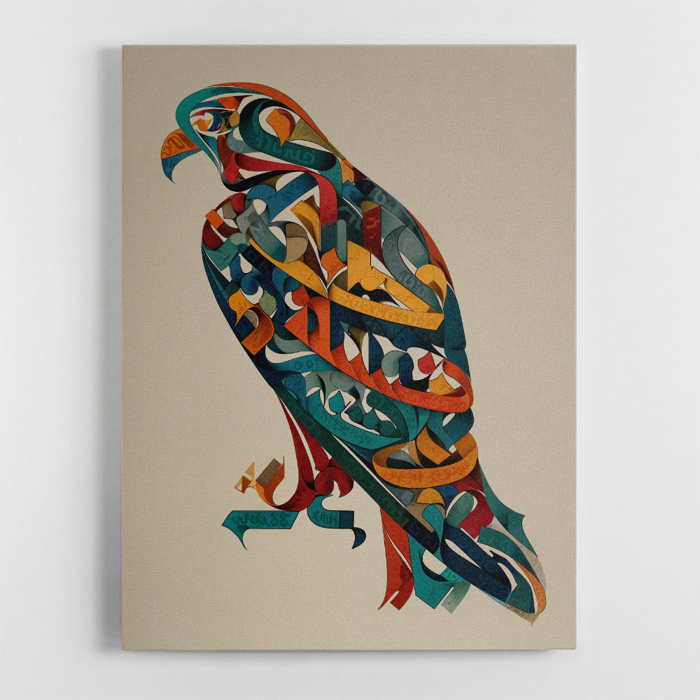 Abstract style Falcon Arabic calligraphy wall art 4 Abstract style Falcon Arabic calligraphy wall art 4