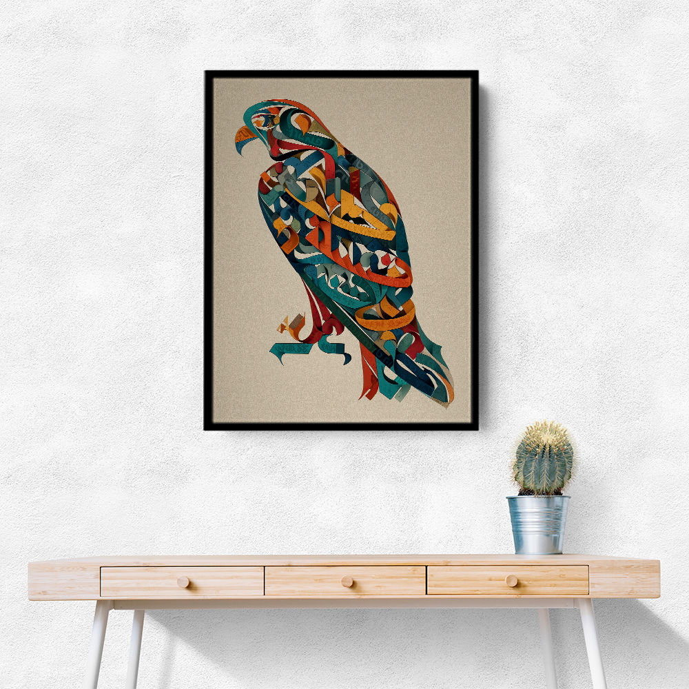 Abstract style Falcon Arabic calligraphy wall art 4 Abstract style Falcon Arabic calligraphy wall art 4