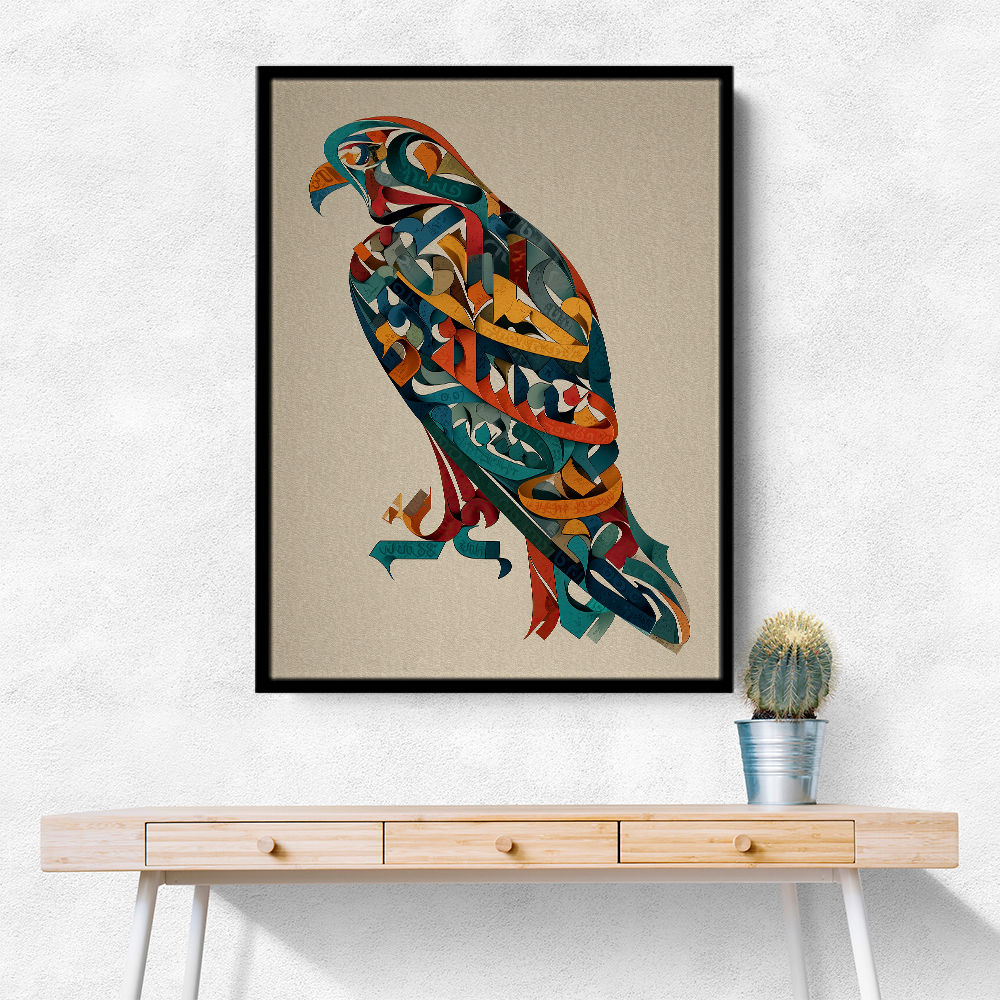 Abstract style Falcon Arabic calligraphy wall art 4 Abstract style Falcon Arabic calligraphy wall art 4