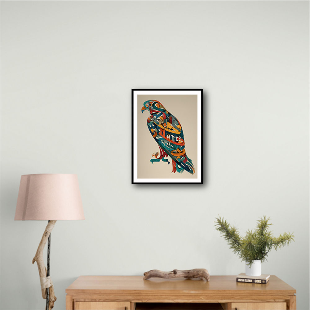 Abstract style Falcon Arabic calligraphy wall art 4 Abstract style Falcon Arabic calligraphy wall art 4