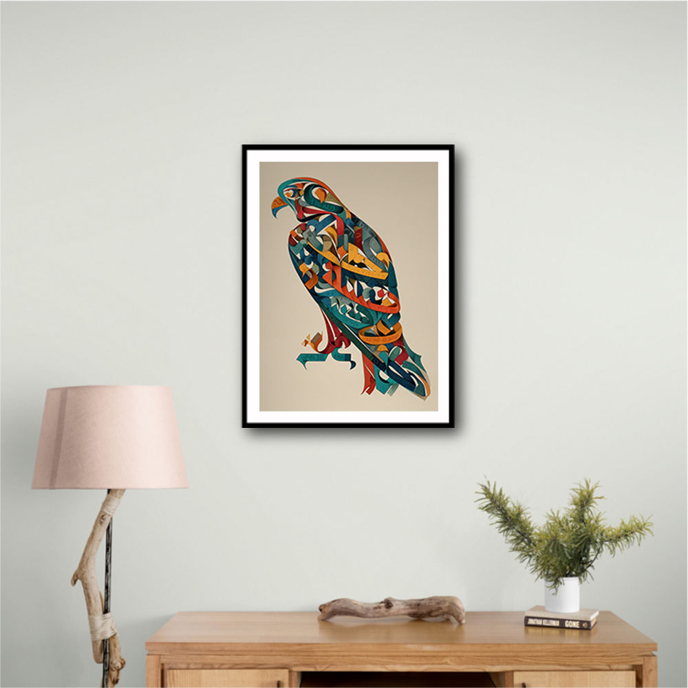 Abstract style Falcon Arabic calligraphy wall art 4 Abstract style Falcon Arabic calligraphy wall art 4