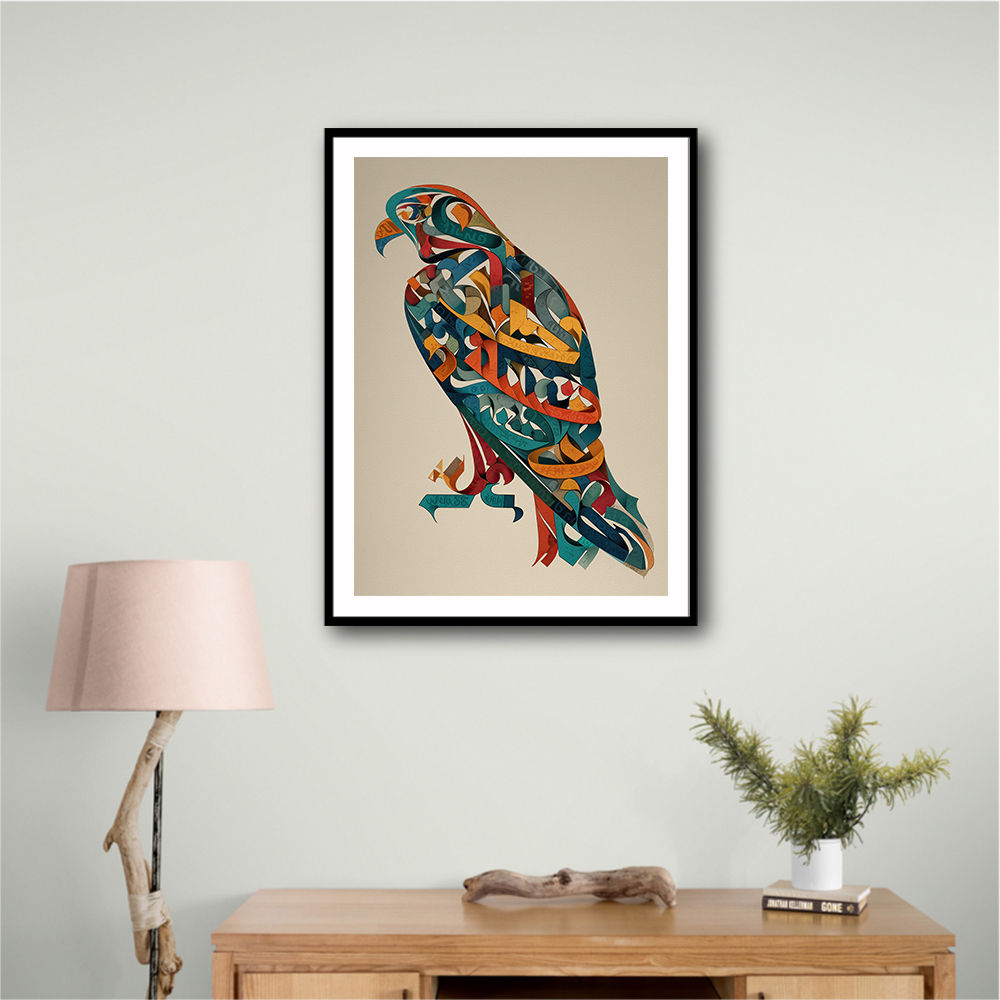 Abstract style Falcon Arabic calligraphy wall art 4 Abstract style Falcon Arabic calligraphy wall art 4