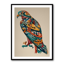 Abstract style Falcon Arabic calligraphy wall art 4