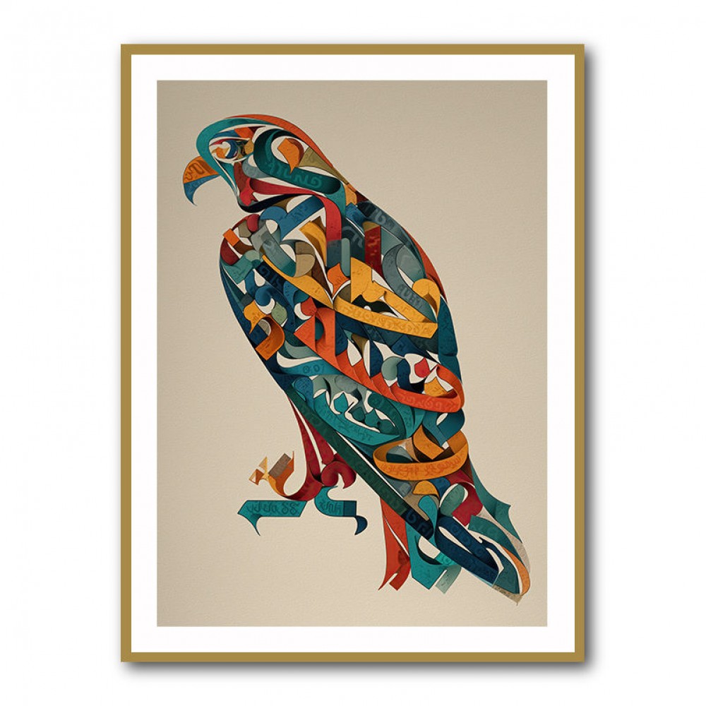 Abstract style Falcon Arabic calligraphy wall art 4 Abstract style Falcon Arabic calligraphy wall art 4