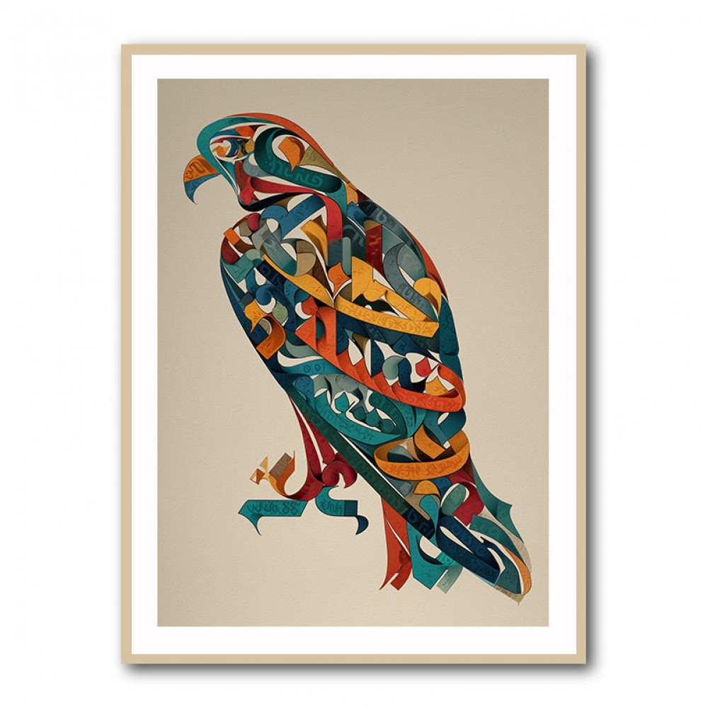 Abstract style Falcon Arabic calligraphy wall art 4 Abstract style Falcon Arabic calligraphy wall art 4