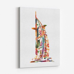 Burj Al Arab In Arabic Calligraphy Style Wall Art 2