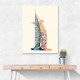 Burj Al Arab In Arabic Calligraphy Style Wall Art 3