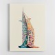 Burj Al Arab In Arabic Calligraphy Style Wall Art 3