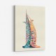 Burj Al Arab In Arabic Calligraphy Style Wall Art 3