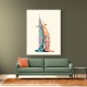 Burj Al Arab In Arabic Calligraphy Style Wall Art 3