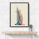 Burj Al Arab In Arabic Calligraphy Style Wall Art 3