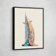 Burj Al Arab In Arabic Calligraphy Style Wall Art 3
