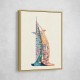 Burj Al Arab In Arabic Calligraphy Style Wall Art 3
