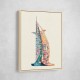 Burj Al Arab In Arabic Calligraphy Style Wall Art 3