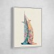 Burj Al Arab In Arabic Calligraphy Style Wall Art 3