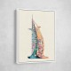 Burj Al Arab In Arabic Calligraphy Style Wall Art 3