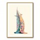 Burj Al Arab In Arabic Calligraphy Style Wall Art 3