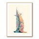 Burj Al Arab In Arabic Calligraphy Style Wall Art 3