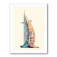 Burj Al Arab In Arabic Calligraphy Style Wall Art 3