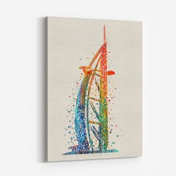 Burj Al Arab In Arabic Calligraphy Style Wall Art 4