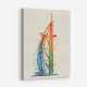 Burj Al Arab In Arabic Calligraphy Style Wall Art 4