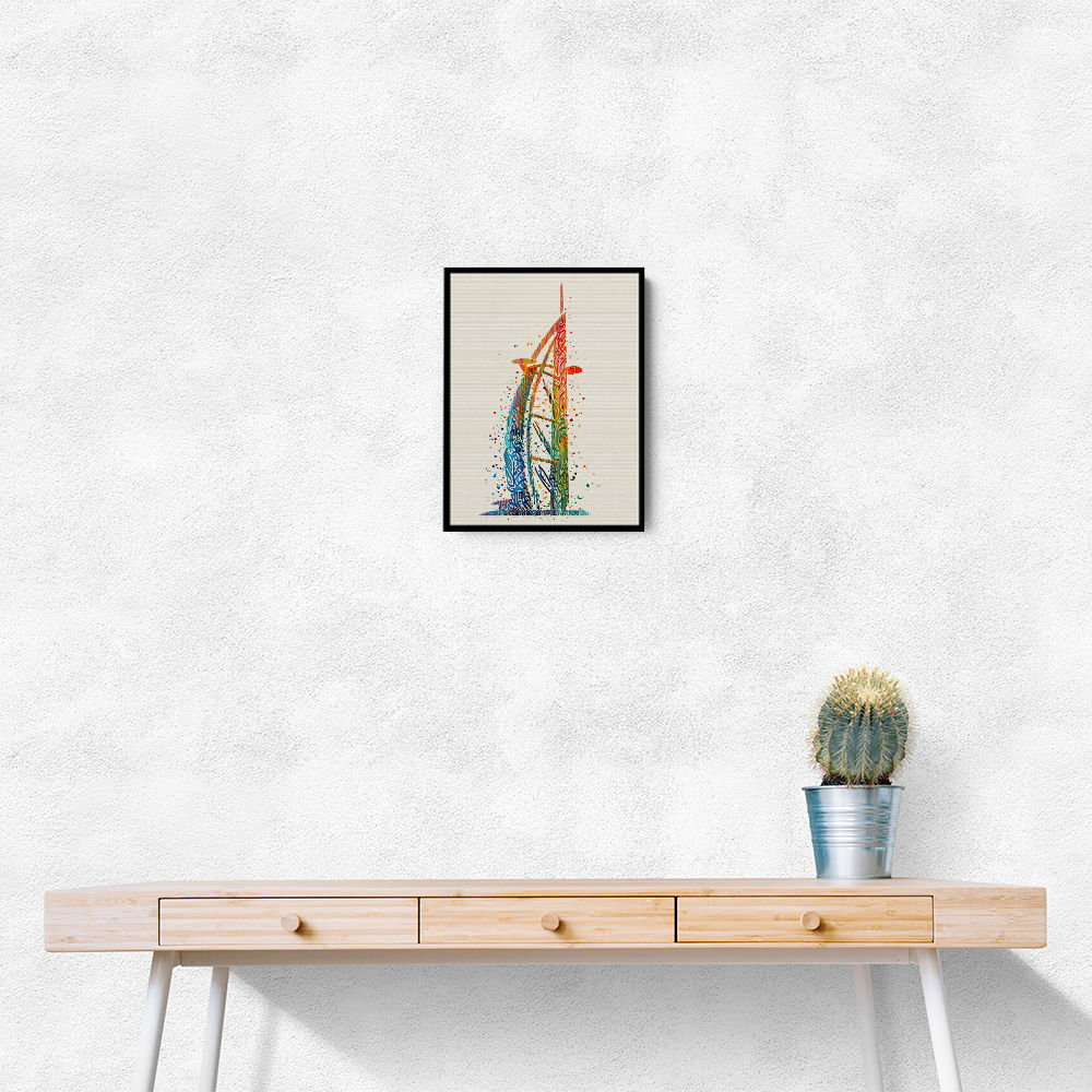 Burj Al Arab In Arabic Calligraphy Style Wall Art 4