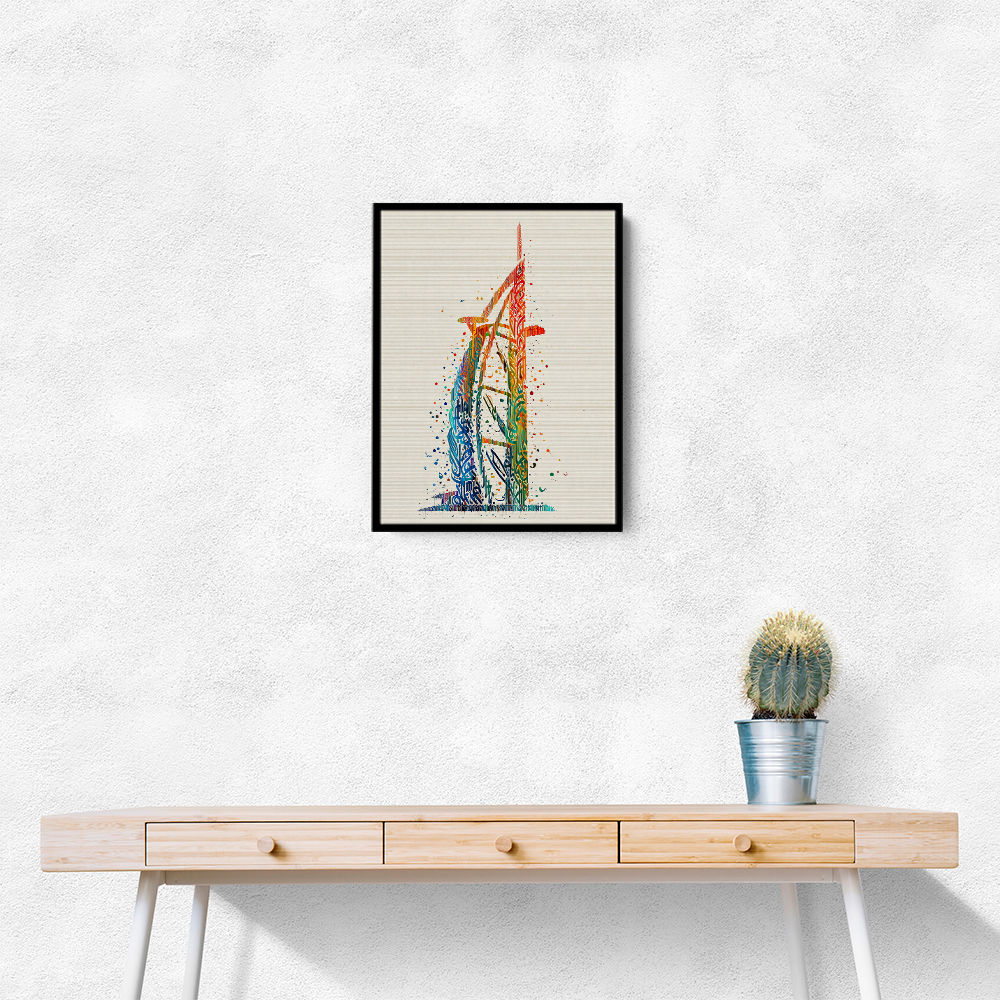 Burj Al Arab In Arabic Calligraphy Style Wall Art 4
