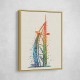 Burj Al Arab In Arabic Calligraphy Style Wall Art 4