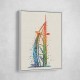 Burj Al Arab In Arabic Calligraphy Style Wall Art 4
