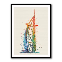 Burj Al Arab In Arabic Calligraphy Style Wall Art 4