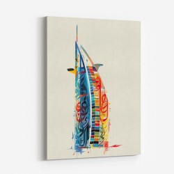 Burj Al Arab In Arabic Calligraphy Style Wall Art 5