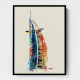 Burj Al Arab In Arabic Calligraphy Style Wall Art 5 Burj Al Arab In Arabic Calligraphy Style Wall Art 5