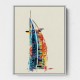 Burj Al Arab In Arabic Calligraphy Style Wall Art 5 Burj Al Arab In Arabic Calligraphy Style Wall Art 5