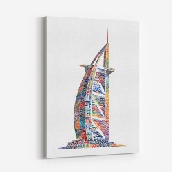 Burj Al Arab In Arabic Calligraphy Style art 