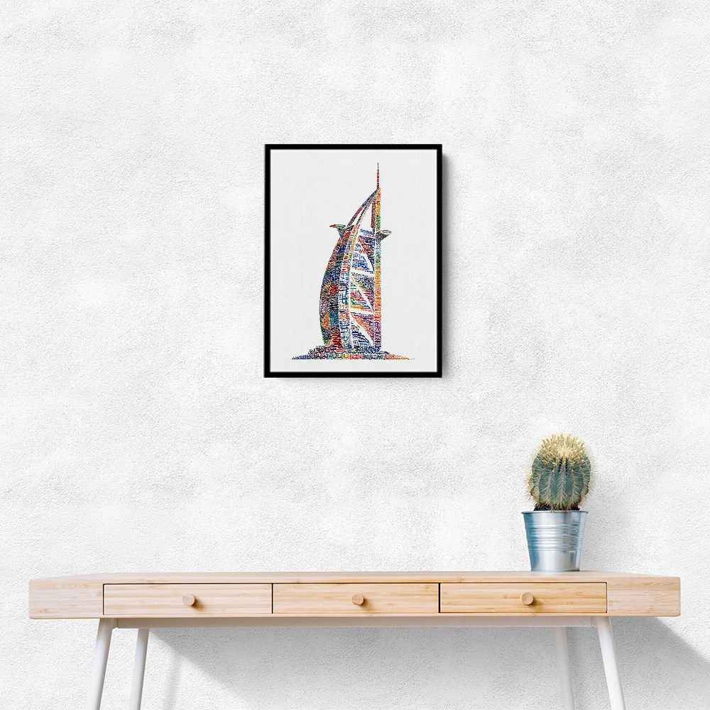 Burj Al Arab In Arabic Calligraphy Style art Burj Al Arab In Arabic Calligraphy Style art