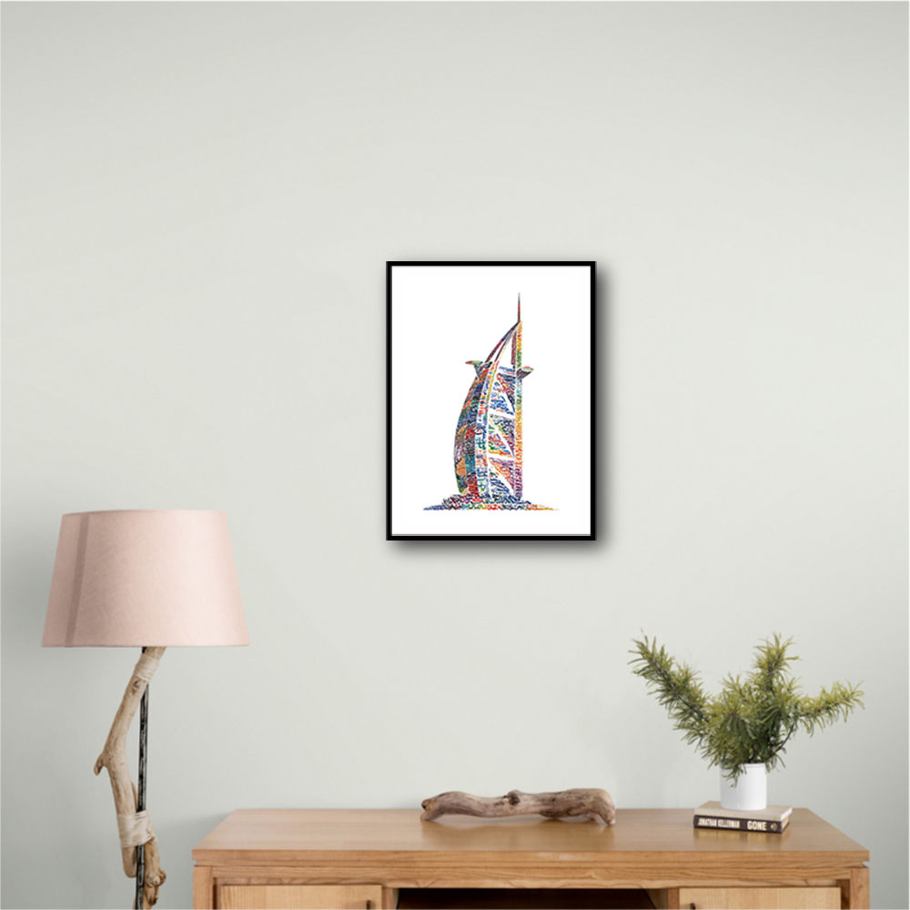 Burj Al Arab In Arabic Calligraphy Style art Burj Al Arab In Arabic Calligraphy Style art