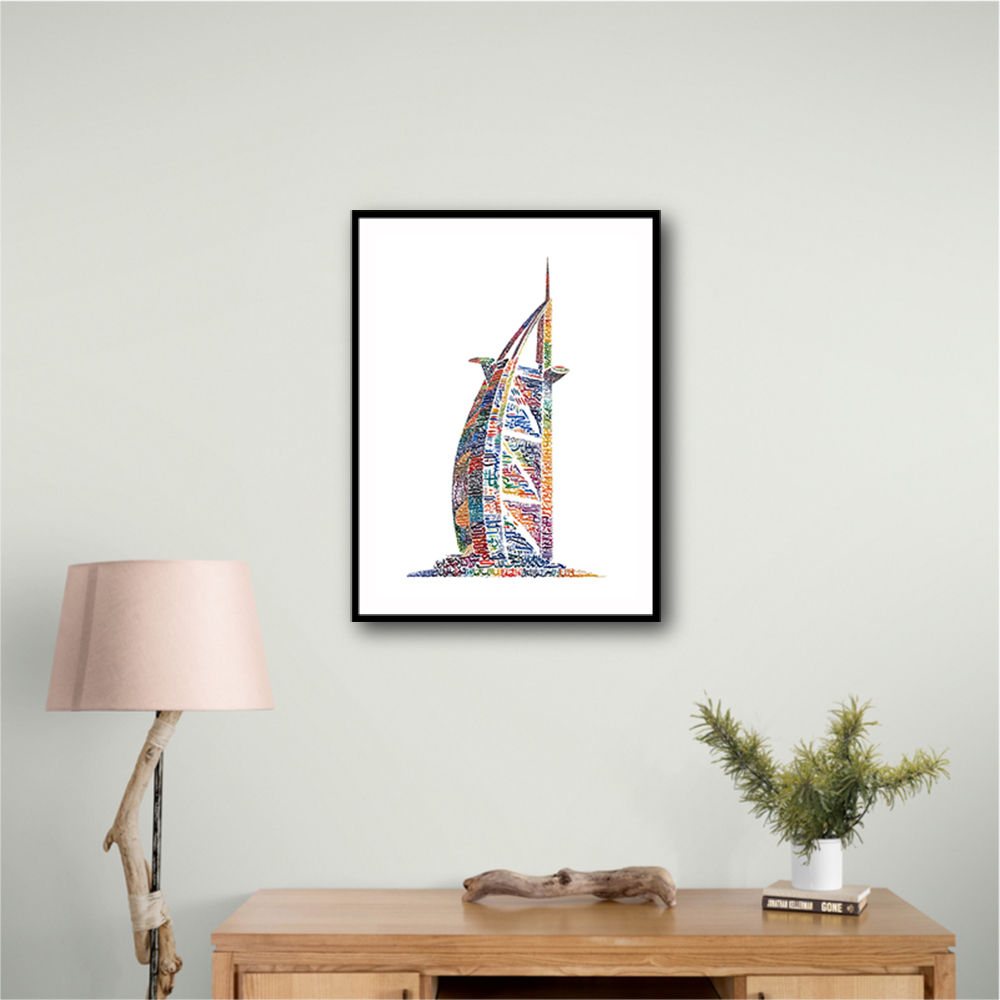 Burj Al Arab In Arabic Calligraphy Style art Burj Al Arab In Arabic Calligraphy Style art