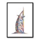 Choose Product Type:: Framed Print
Frame Colour:: Black Burj Al Arab In Arabic Calligraphy Style art