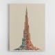 Burj Khalifa in Arabic Calligraphy Style Wall Art 3