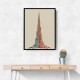 Burj Khalifa in Arabic Calligraphy Style Wall Art 3