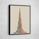 Burj Khalifa in Arabic Calligraphy Style Wall Art 3