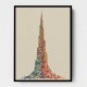 Burj Khalifa in Arabic Calligraphy Style Wall Art 3
