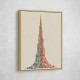 Burj Khalifa in Arabic Calligraphy Style Wall Art 3