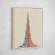 Burj Khalifa in Arabic Calligraphy Style Wall Art 3