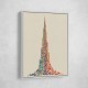 Burj Khalifa in Arabic Calligraphy Style Wall Art 3