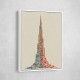 Burj Khalifa in Arabic Calligraphy Style Wall Art 3