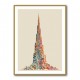 Burj Khalifa in Arabic Calligraphy Style Wall Art 3